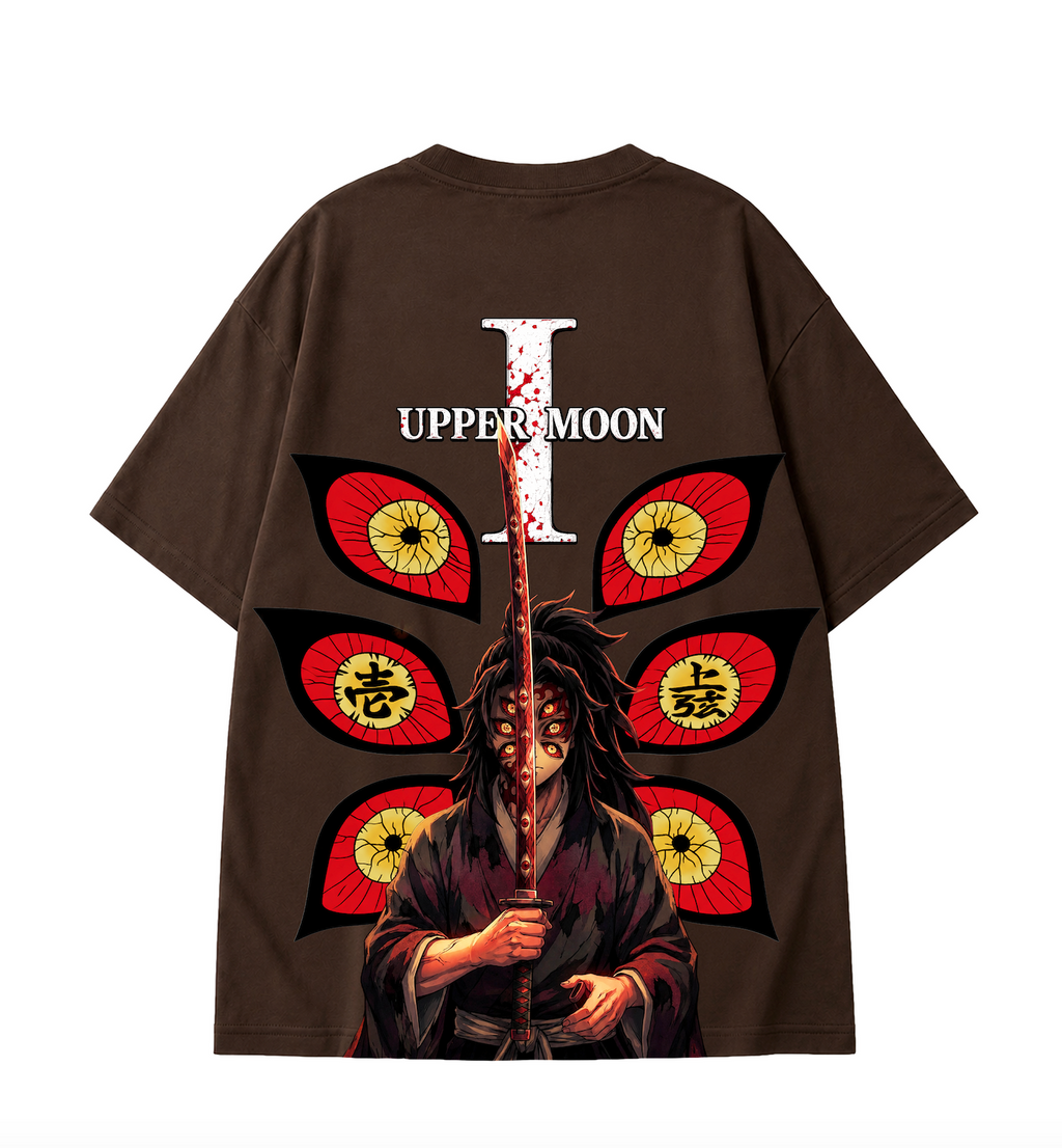 Kokushibo Oversized Anime T-Shirt - Coffee Brown