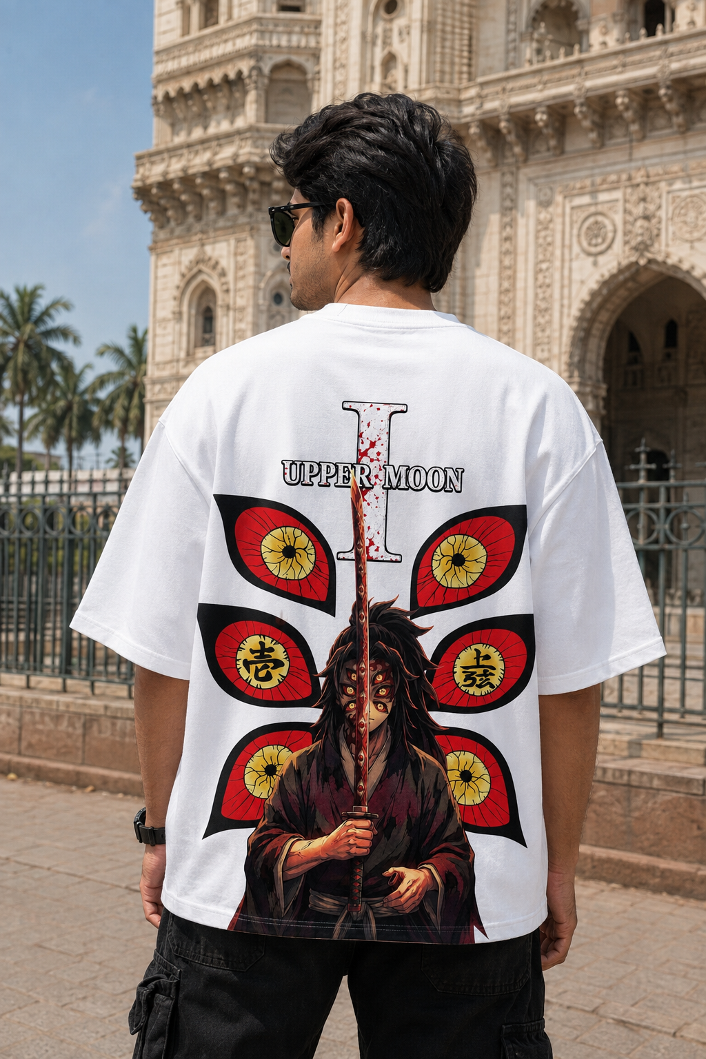 Kokushibo Oversized Anime T-Shirt - White