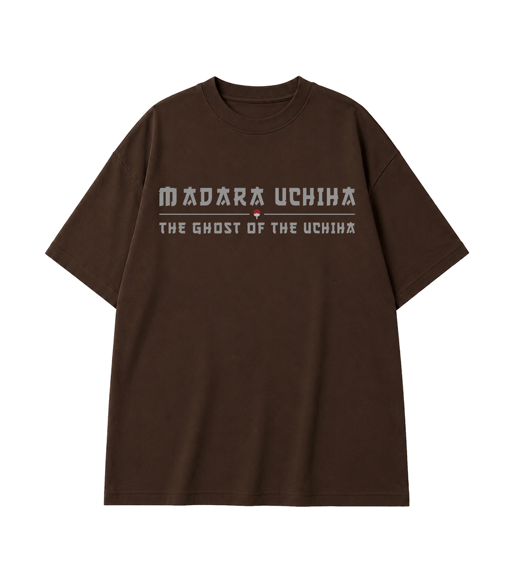 Madara Uchiha Oversized Anime T-Shirt - Coffee Brown