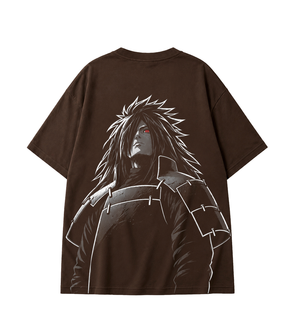 Madara Uchiha Oversized Anime T-Shirt - Coffee Brown