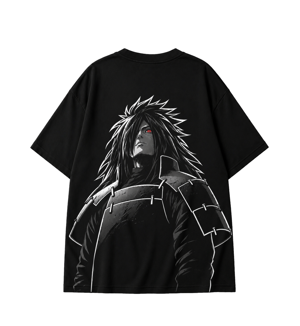 Madara Uchiha Oversized Anime T-Shirt - Black