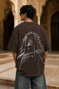 Madara Uchiha Oversized Anime T-Shirt - Coffee Brown
