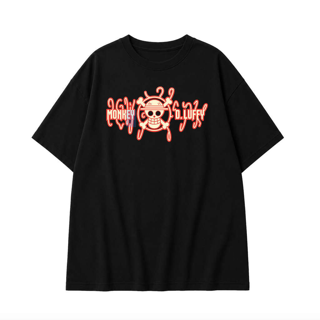 Monkey D. Luffy Gear 5 Oversized Anime T-Shirt - Black