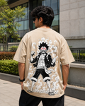 Monkey D. Luffy Gear 5 Oversized Anime T-Shirt- Beige