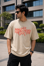Monkey D. Luffy Gear 5 Oversized Anime T-Shirt- Beige