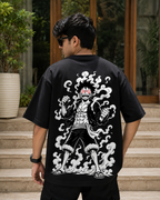 Monkey D. Luffy Gear 5 Oversized Anime T-Shirt - Black