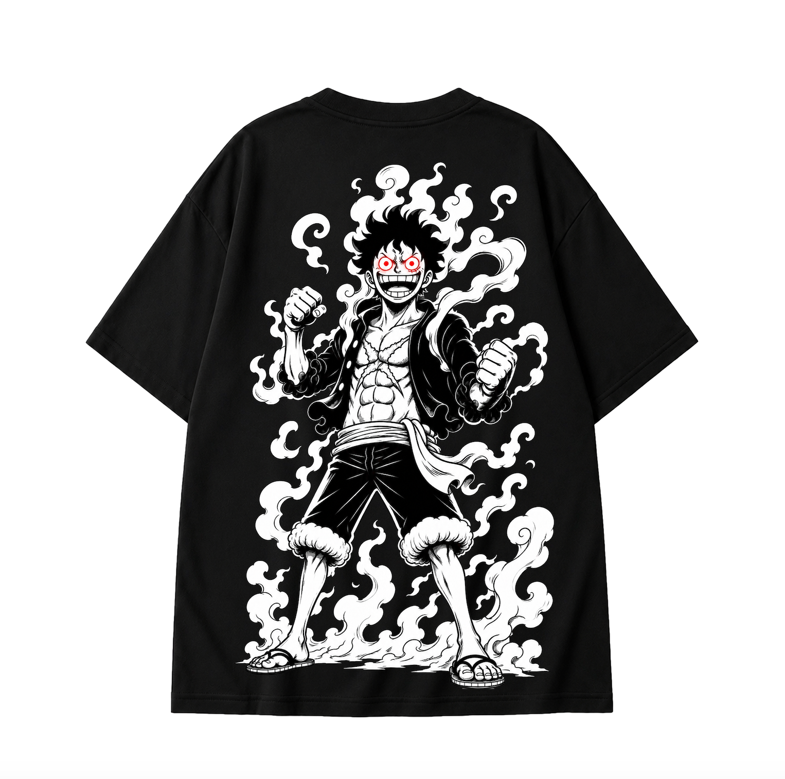 Monkey D. Luffy Gear 5 Oversized Anime T-Shirt - Black
