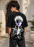 SATORU GOJO Oversized Anime T-Shirt - Black