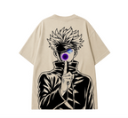 SATORU GOJO Oversized Anime T-Shirt - Beige