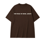 Eren x Mikasa Oversized Anime T-Shirt | Attack on Titan Graphic Tee - Coffee Brown