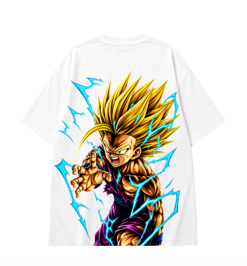 Gohan SSJ2 Oversized Anime T-Shirt - White