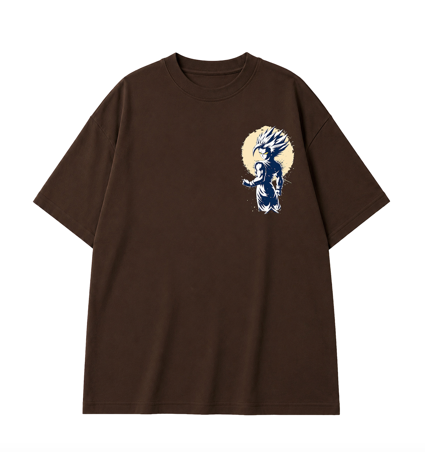 Gohan SSJ2 Oversized Anime T-Shirt - Coffee Brown