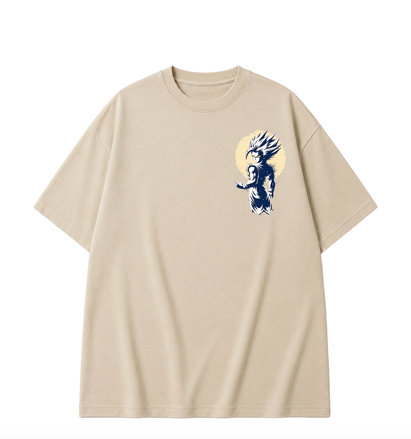 Gohan SSJ2 Oversized Anime T-Shirt - Beige