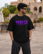 Vegeta Ultra Ego Oversized Anime T-Shirt - Black