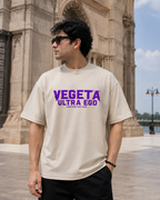 Vegeta Ultra Ego Oversized Anime T-Shirt - Beige