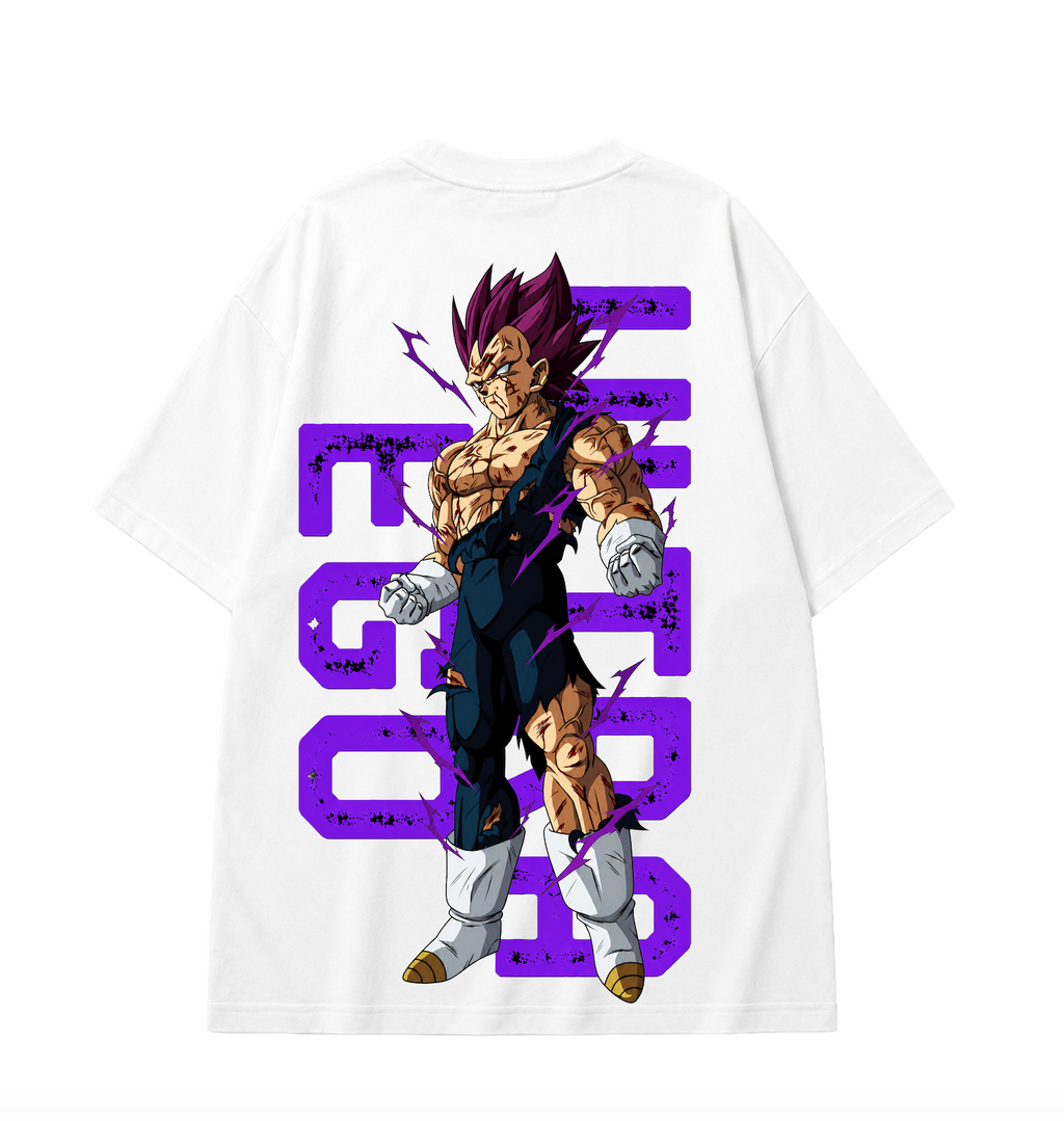 Vegeta Ultra Ego Oversized Anime T-Shirt - White