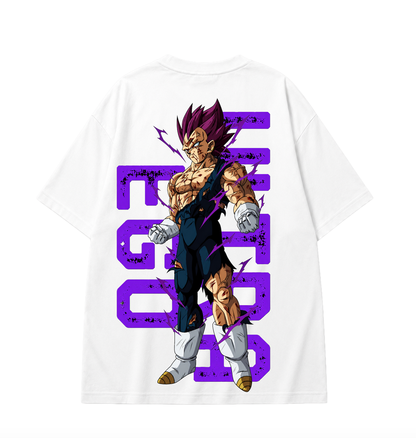 Vegeta Ultra Ego Oversized Anime T-Shirt - White
