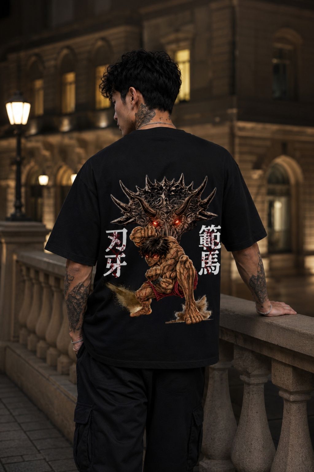 Baki Hanma Oversized Anime T-Shirt - Black