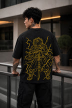 Zenitsu Agatsuma Oversized Anime T-Shirt - Black