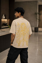 Zenitsu Agatsuma Oversized Anime T-Shirt - Beige