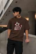 Sukuna Anime Oversized T-Shirt - Coffee Brown