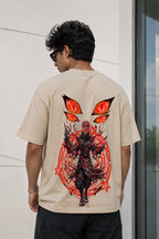 Sukuna Anime Oversized T-Shirt - Beige
