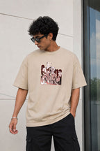 Sukuna Anime Oversized T-Shirt - Beige