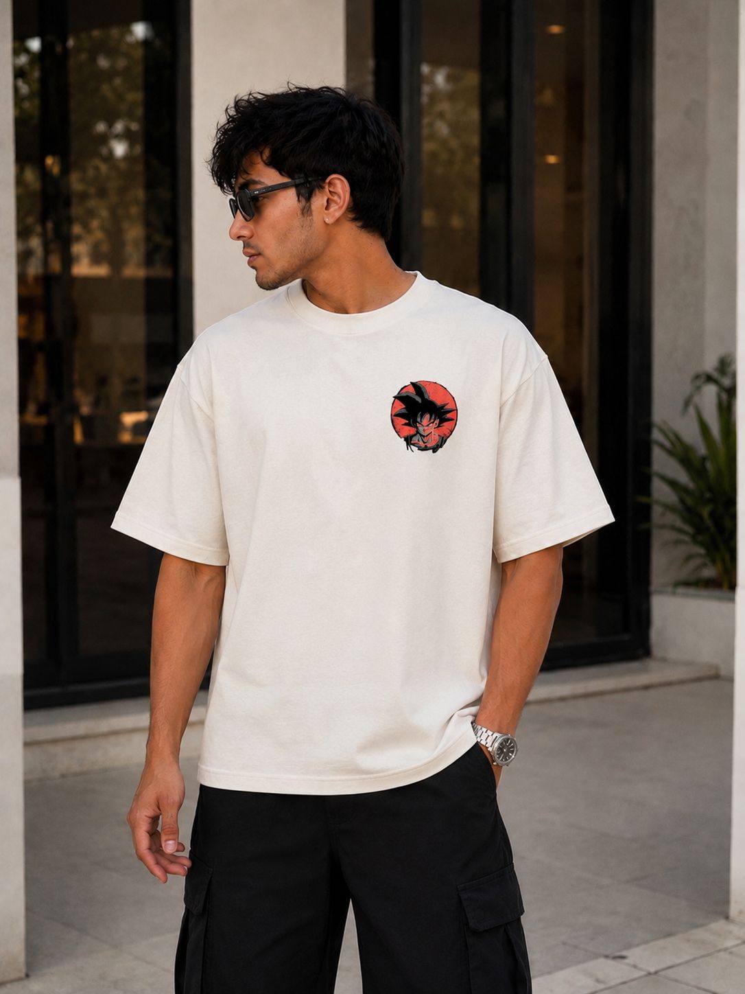 Goku Anime Oversized T-Shirt - White