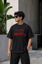 Denji Oversized Anime T-Shirt - Black