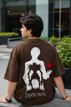 Death Note Oversized Anime T-Shirt - Coffee Brown