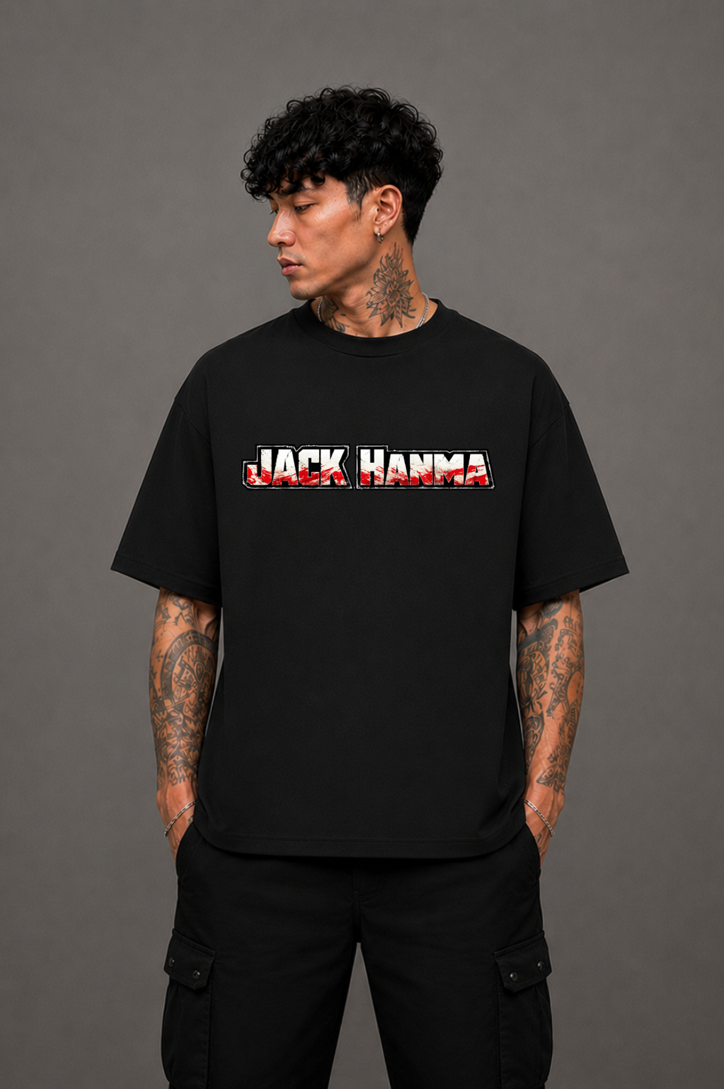Jack Hanma Oversized Anime T-Shirt - Black