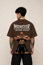Jack Hanma Oversized Anime T-Shirt - Coffee Brown