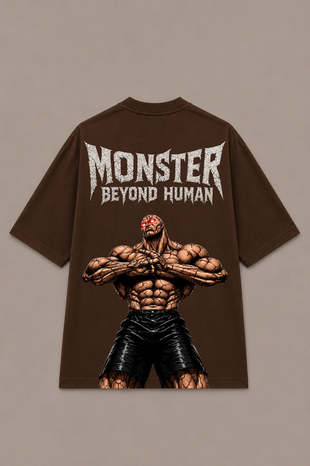 Jack Hanma Oversized Anime T-Shirt - Coffee Brown