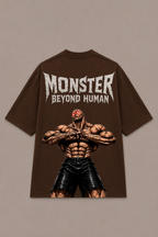Jack Hanma Oversized Anime T-Shirt - Coffee Brown